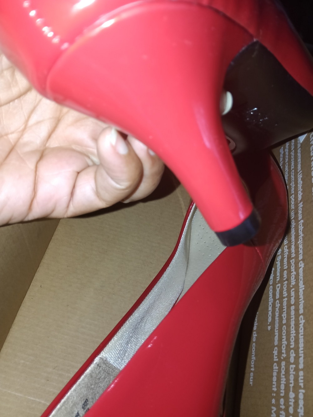 Life Stride Red Patent Mid-Heel Pumps